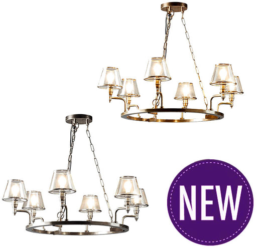 Busby Glass Chandelier – 2 Finish Options