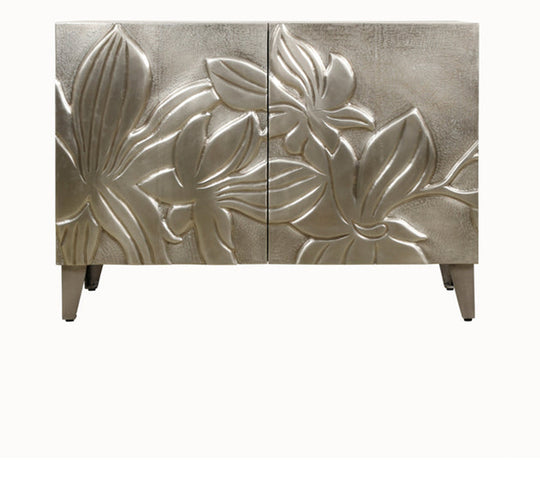 Silver Floral Cabinet