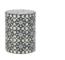 Load image into Gallery viewer, Indira Bone Inlay Side Table Grey/White – OTHER COLOURS AVAILABLE
