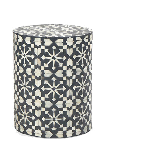 Indira Bone Inlay Side Table Grey/White – OTHER COLOURS AVAILABLE