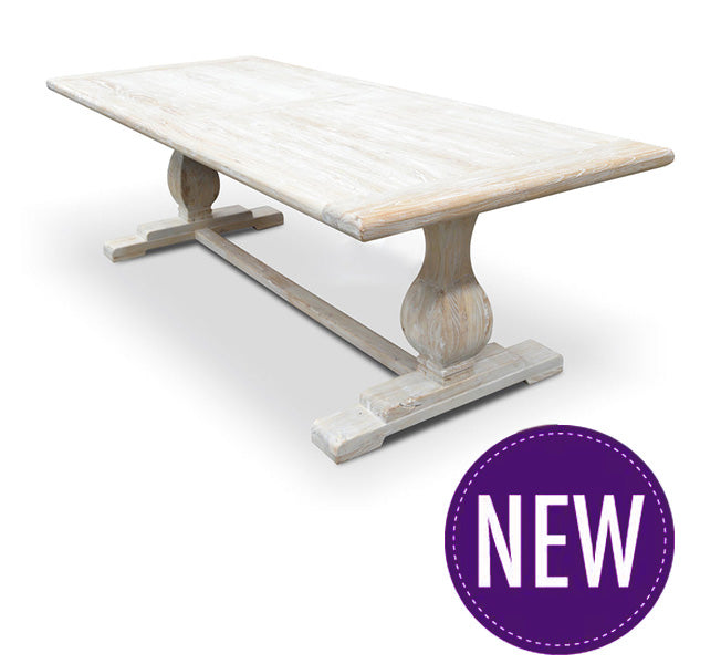 Libra Elm Dining Table White Washed