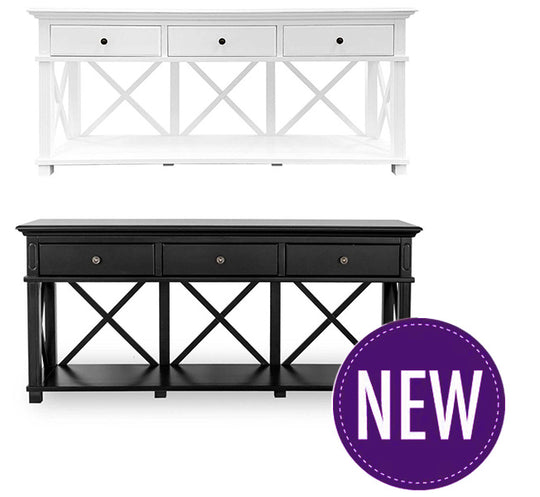 Virginia 3 Drawer Console – Black or White