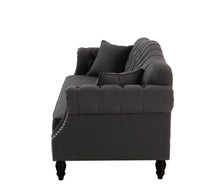 Load image into Gallery viewer, Austin Dark Grey/Black Buttoned Sofa – 2 or 3 Seater – BUY2+ SAVE
