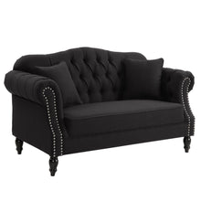 Load image into Gallery viewer, Austin Dark Grey/Black Buttoned Sofa – 2 or 3 Seater – BUY2+ SAVE
