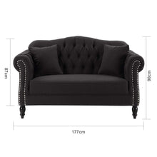 Load image into Gallery viewer, Austin Dark Grey/Black Buttoned Sofa – 2 or 3 Seater – BUY2+ SAVE
