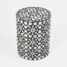 Load image into Gallery viewer, Indira Bone Inlay Side Table Grey/White – OTHER COLOURS AVAILABLE
