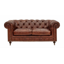 Load image into Gallery viewer, Worn Charcoal Leather Chesterfield – 2 or 3 Seater – 2 Colour Options
