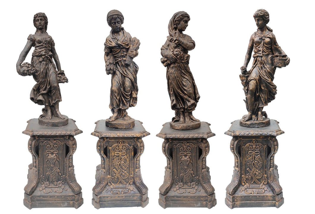 Set of Large Cast Iron Statues