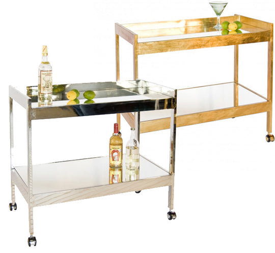 Houston Bar Cart - Nickel or Gold Leaf