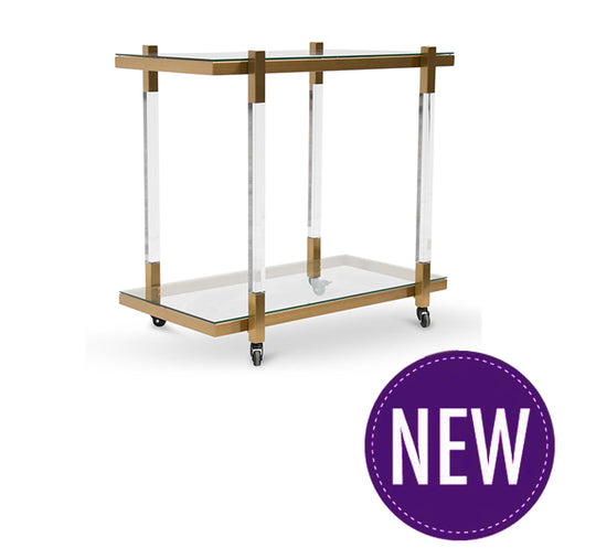 Lasso Glass Bar Cart