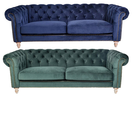 Panama 3 Seater Velvet Sofa – 2 Colour Options