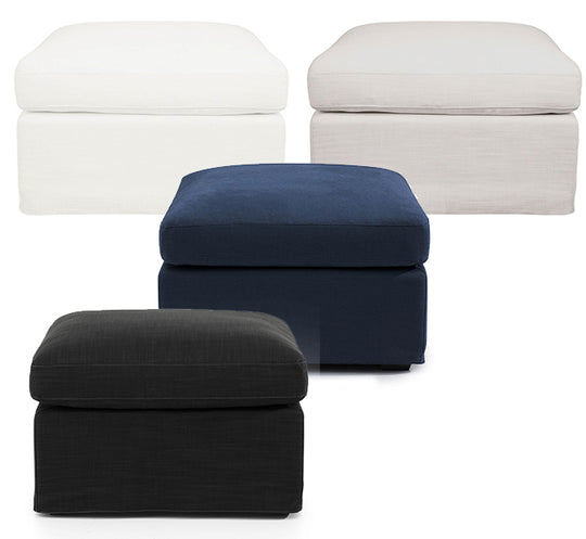 Reynaldo Slip Cover Ottoman – 4 Colour Options