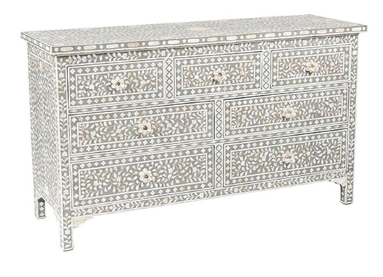 Mother of Pearl Inlay 7-Drawer Chest