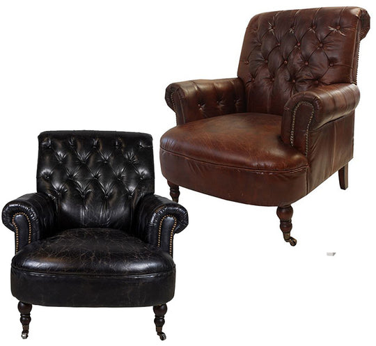 Sheffield Leather Chair – 2 Colour Options – BUY2+ SAVE