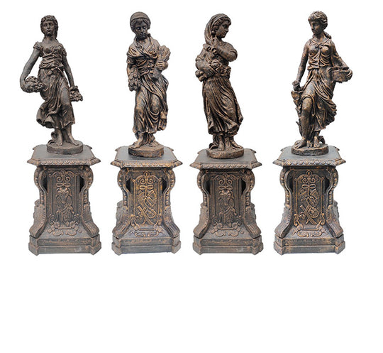 Set of Large Cast Iron Statues