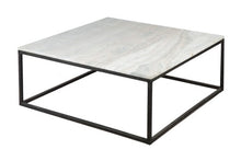 Load image into Gallery viewer, Black Square Coffee Table with Stone Top
