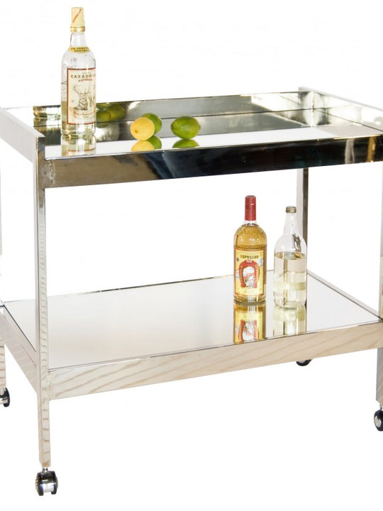 Houston Bar Cart - Nickel or Gold Leaf