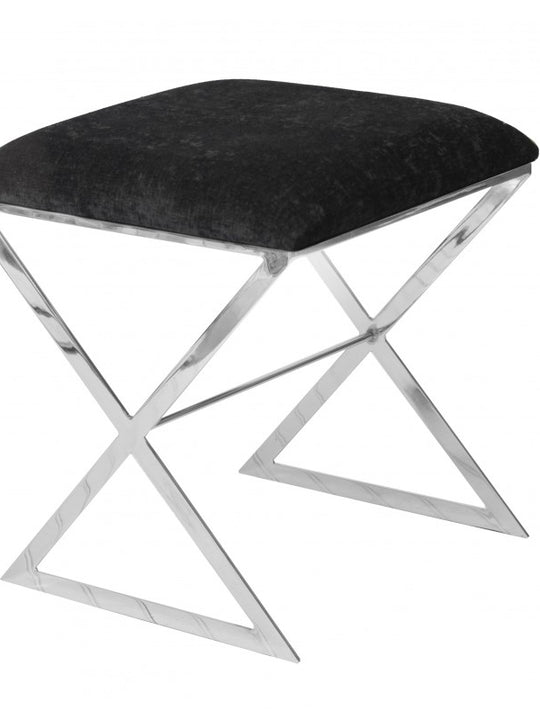 Cross Stool - Silver or Gold/Colour Seat Options