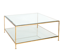 Load image into Gallery viewer, Square Coffee Table – Nickel or Gold Leaf
