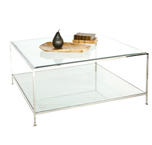 Load image into Gallery viewer, Square Coffee Table – Nickel or Gold Leaf
