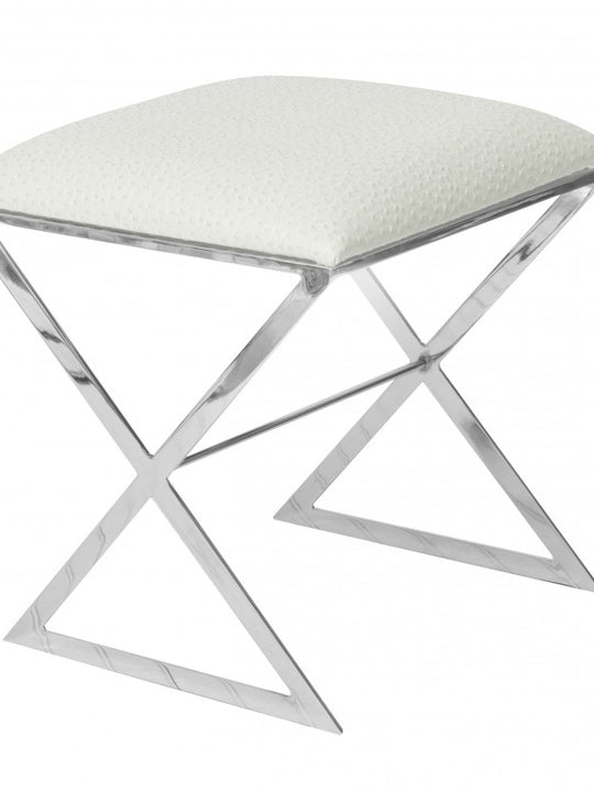 Cross Stool - Silver or Gold/Colour Seat Options