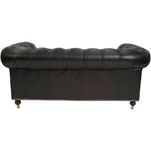 Load image into Gallery viewer, Worn Charcoal Leather Chesterfield – 2 or 3 Seater – 2 Colour Options
